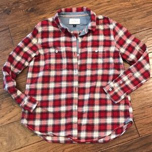Flag & Anthem Red Flannel Button Down Shirt